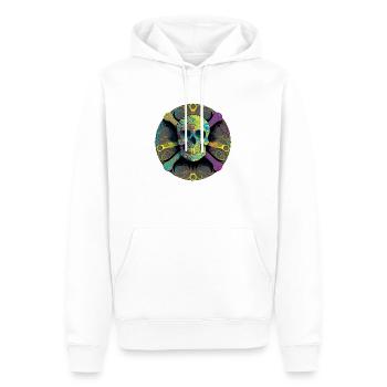 Crâne et os - Sweat à capuche Premium bio Homme - blanc - Devant - Nico (187cm)