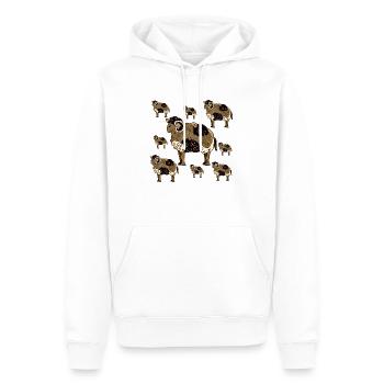 Rams - Men’s Premium Organic Hoodie - white - Front - Nico (187cm)