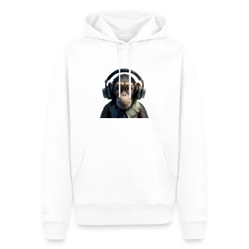 Maki the music lover monkey - Men’s Premium Organic Hoodie - white - Front - Nico (187cm)
