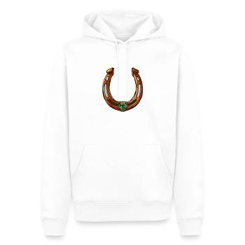 Hufeisen - Männer Premium Bio Hoodie - Weiß - Vorne - Nico (187cm)