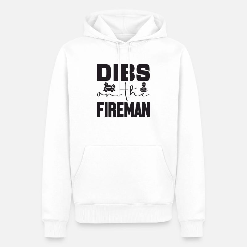 Dibs sur le pompier - Sweat à capuche Premium bio Homme - blanc