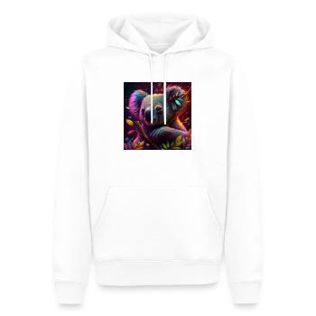 Farbiger Koala, einzigartiges Design - Männer Premium Bio Hoodie - Weiß - Vorne - Nico (187cm)