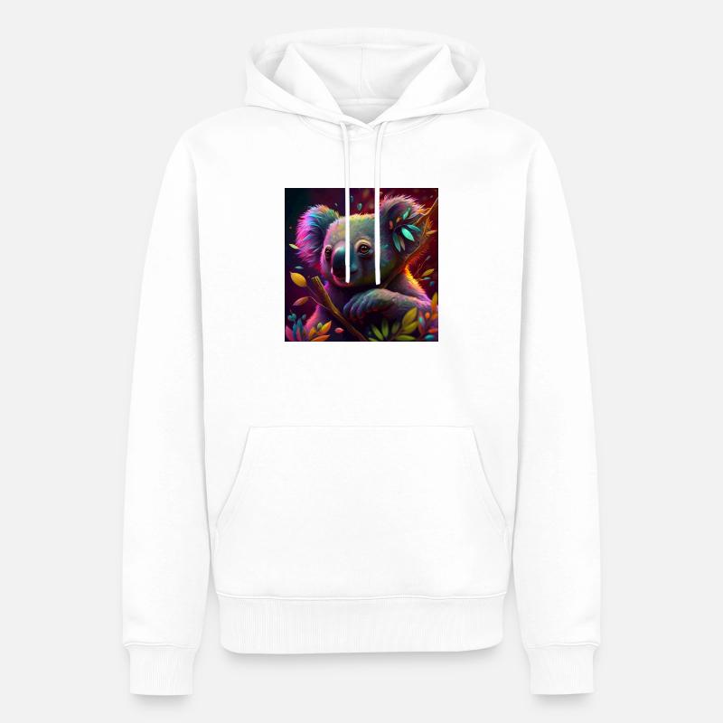 Farbiger Koala, einzigartiges Design - Männer Premium Bio Hoodie - Weiß
