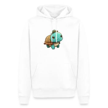 Doki la petite tortue - Sweat à capuche Premium bio Homme - blanc - Devant - Nico (187cm)