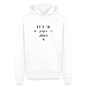 futur papa 2023 - Sweat à capuche Premium bio Homme - blanc - Devant - Nico (187cm)