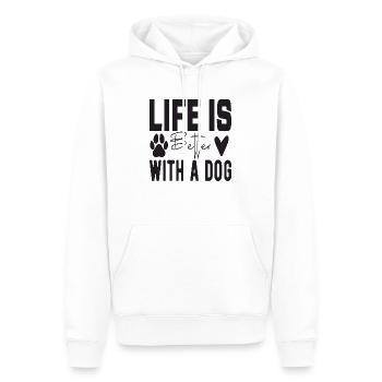 Life Is Better With A Dog - Men’s Premium Organic Hoodie - white - Front - Nico (187cm)