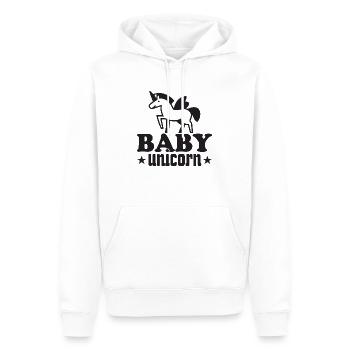 Bébé licorne - Sweat à capuche Premium bio Homme - blanc - Devant - Nico (187cm)