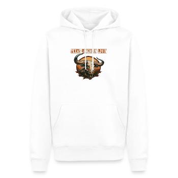 Longhorn Texas Geschenk - Männer Premium Bio Hoodie - Weiß - Vorne - Nico (187cm)