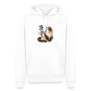 japanese cat Maine Coon Japanisch Art - Männer Premium Bio Hoodie - Weiß - Vorne - Nico (187cm)
