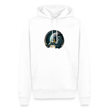 Astronaut entspannt mit Bier coole illustration - Männer Premium Bio Hoodie - Weiß - Vorne - Nico (187cm)