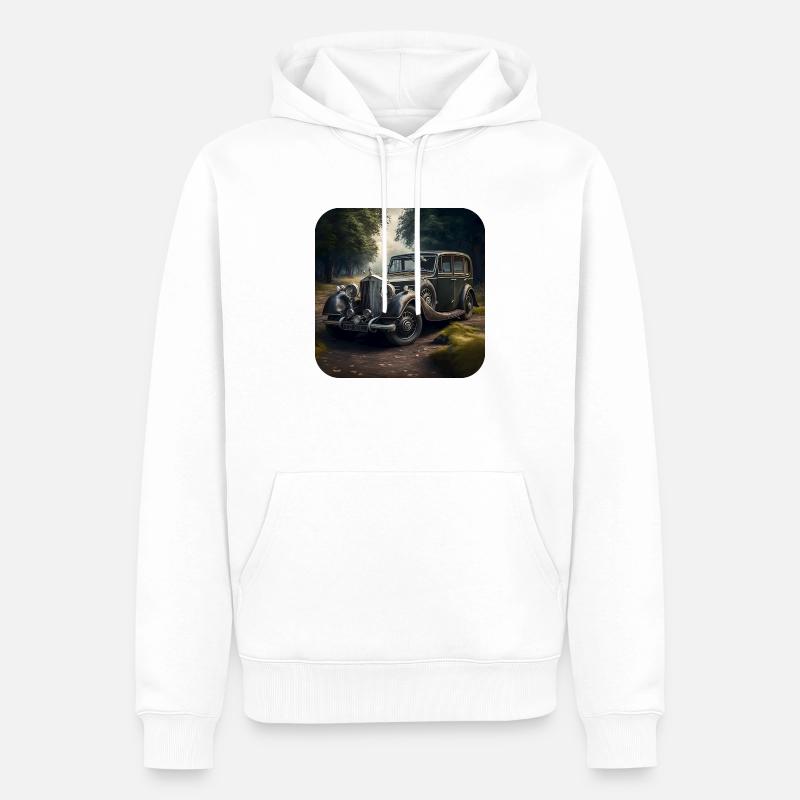 Oldtimer Car, Design 2 - Männer Premium Bio Hoodie - Weiß