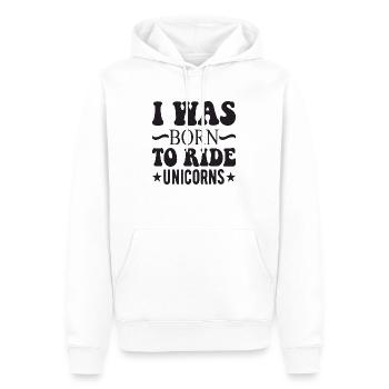 I was born to ride unicorns - Men’s Premium Organic Hoodie - white - Front - Nico (187cm)