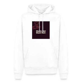 Dont Waste - Men’s Premium Organic Hoodie - white - Front - Nico (187cm)