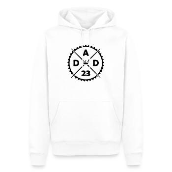 dad 23 - Männer Premium Bio Hoodie - Weiß - Vorne - Nico (187cm)