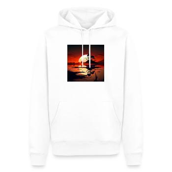 Sonnenuntergang - Männer Premium Bio Hoodie - Weiß - Vorne - Nico (187cm)