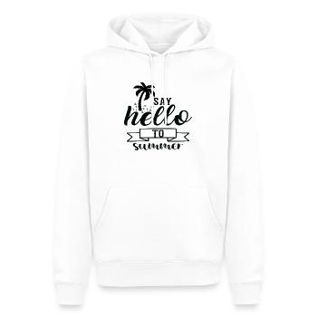 Dites bonjour à l’été - Sweat à capuche Premium bio Homme - blanc - Devant - Nico (187cm)
