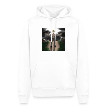 Top Quality Merch. - Men’s Premium Organic Hoodie - white - Front - Nico (187cm)
