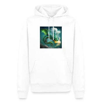 Mike FOX Drache2a - Männer Premium Bio Hoodie - Weiß - Vorne - Nico (187cm)
