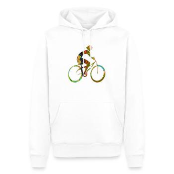 Cycliste - Sweat à capuche Premium bio Homme - blanc - Devant - Nico (187cm)