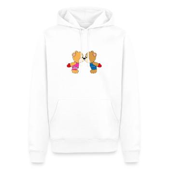 TEDDYS - BÄREN - TEDDYBÄREN - LIEBE - VERLIEBT - Männer Premium Bio Hoodie - Weiß - Vorne - Nico (187cm)