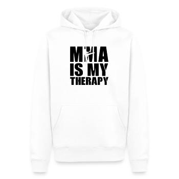 mma therapy - Männer Premium Bio Hoodie - Weiß - Vorne - Nico (187cm)