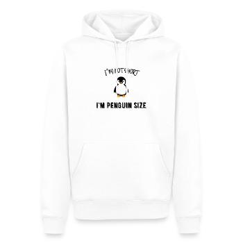 Ich bin nicht klein, ich bin Pinguingröße - Männer Premium Bio Hoodie - Weiß - Vorne - Nico (187cm)
