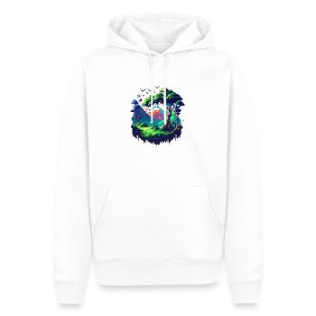 Pixel Odyssey - Men’s Premium Organic Hoodie - white - Front - Nico (187cm)