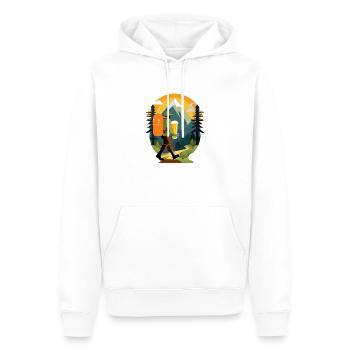 Randonneurs avec de la bière dans la nature. Motif extérieur - Sweat à capuche Premium bio Homme - blanc - Devant - Nico (187cm)