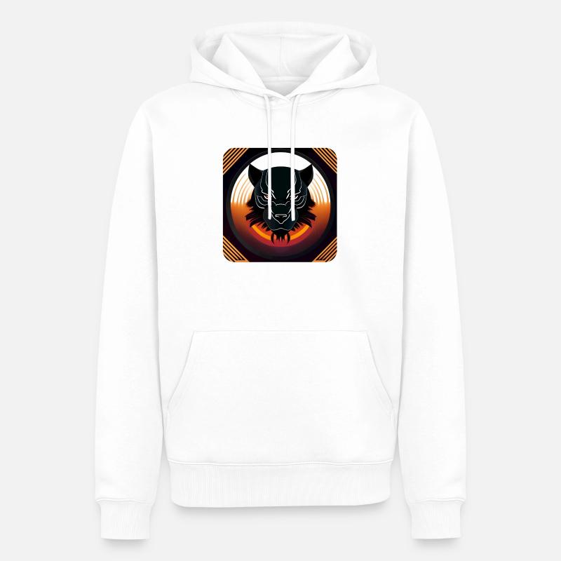 BlackPantherLogoDesignCircle - Männer Premium Bio Hoodie - Weiß