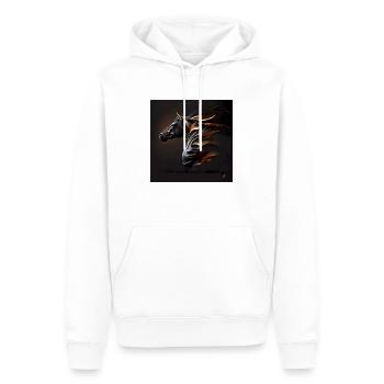 Feuriges Pferd Nr. 12 - Männer Premium Bio Hoodie - Weiß - Vorne - Nico (187cm)