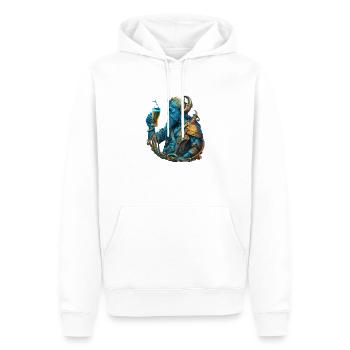 Neptun mit Bier. Coole Mythologie - Männer Premium Bio Hoodie - Weiß - Vorne - Nico (187cm)