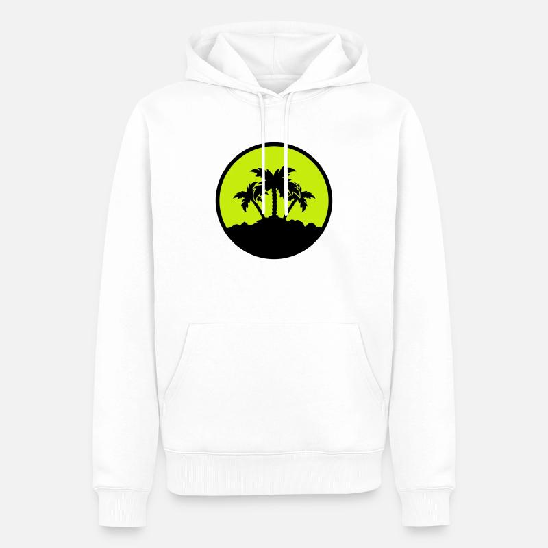palmen design - Männer Premium Bio Hoodie - Weiß
