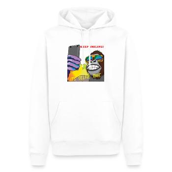 Lustiger Gorilla macht Selfie Geschenk - Männer Premium Bio Hoodie - Weiß - Vorne - Nico (187cm)
