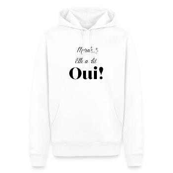 Merde elle a dit oui - Sweat à capuche Premium bio Homme - blanc - Devant - Nico (187cm)