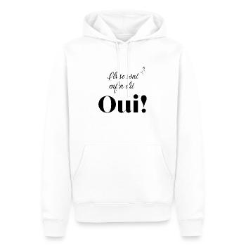 Ils se sont enfin dit oui - Sweat à capuche Premium bio Homme - blanc - Devant - Nico (187cm)