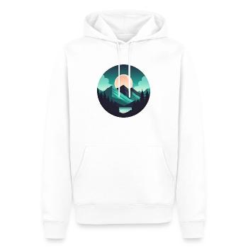 Gebirgslandschaft Geometrische Kunst - Männer Premium Bio Hoodie - Weiß - Vorne - Nico (187cm)