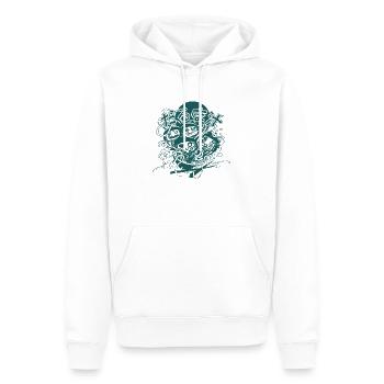 Daruma-Suppe (Schwarz-Weiß-Version) - Männer Premium Bio Hoodie - Weiß - Vorne - Nico (187cm)