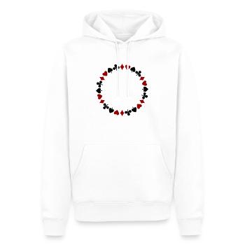 Kranz Spielkarten Skat Dame Mau-Mau Rommé - Männer Premium Bio Hoodie - Weiß - Vorne - Nico (187cm)