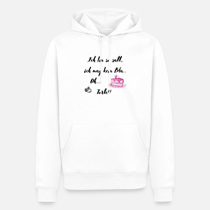 Ich bin so satt - Männer Premium Bio Hoodie - Weiß