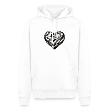 Fiançailles Fête des mères Saint-Valentin Mariage d’amour - Sweat à capuche Premium bio Homme - blanc - Devant - Nico (187cm)