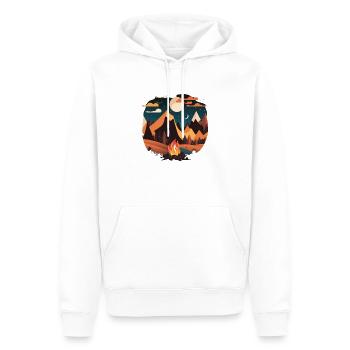 Camping bei Mondschein mit Lagerfeuer - Männer Premium Bio Hoodie - Weiß - Vorne - Nico (187cm)