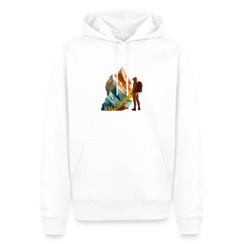 Expérience de plein air cool avec des randonneurs et des montagnes - Sweat à capuche Premium bio Homme - blanc - Devant - Nico (187cm)