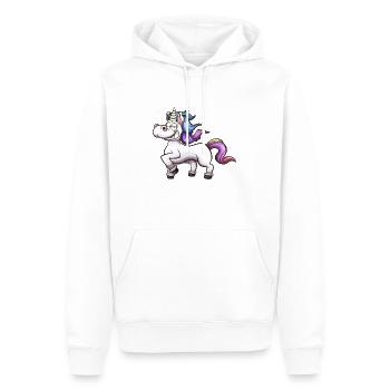 Famous Unicorn - Men’s Premium Organic Hoodie - white - Front - Nico (187cm)