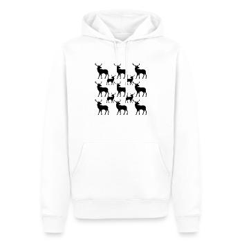 Cerf - Sweat à capuche Premium bio Homme - blanc - Devant - Nico (187cm)