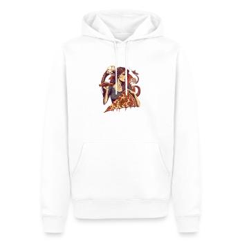 SnakeDevilsSlice - ThePizzfather - Männer Premium Bio Hoodie - Weiß - Vorne - Nico (187cm)