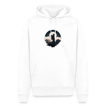 Routard au clair de lune, randonnée - Sweat à capuche Premium bio Homme - blanc - Devant - Nico (187cm)