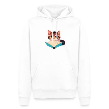 Livres pour chats Lecture Chat domestique Chaton Livre Chaton - Sweat à capuche Premium bio Homme - blanc - Devant - Nico (187cm)