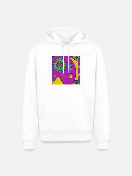 Pop-Kubismus-Motiv - Männer Premium Bio Hoodie - Weiß