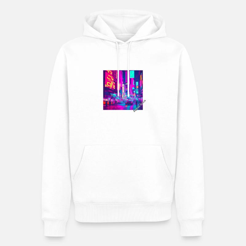 Neon Square - Männer Premium Bio Hoodie - Weiß