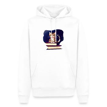 Lire le livre Domestic Cat Cat Books Cat Cat Kitten - Sweat à capuche Premium bio Homme - blanc - Devant - Nico (187cm)